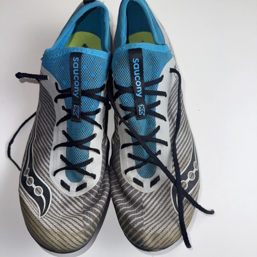 SAUCONY MEN'S Size 10.5 HAVOK XC 2 -GREY/BLUE Running/ Track Shoes (S29050-3)